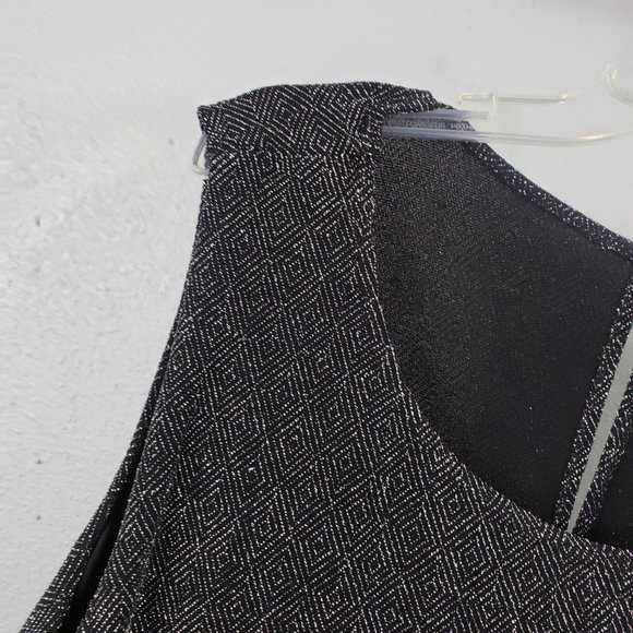 Scarlett Women's 24W Black Silver Textured Knee Length Sleeveless Dress Gown - Picture 3 of 13